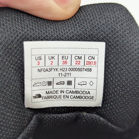 The North Face Kids Hiking Boots – Black | US 3 / EU 35 - Picture 8 of 12